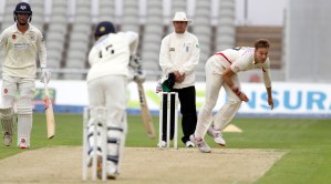 LANCASHIRE COUNTY CRICKET CLUB Emirates Old Trafford LV= County Championship LANCS V GLOUCESTERSHIRE 10/05/15 Day1 Kyle Jarvis bowling