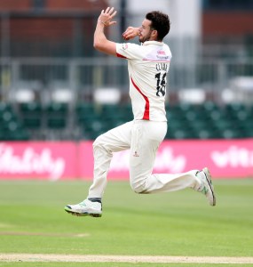 LANCASHIRE COUNTY CRICKET CLUB Emirates Old Trafford LV= County Championship LANCS V GLOUCESTERSHIRE 10/05/15 Day1 Jordan Clark bowling