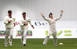 LANCASHIRE COUNTY CRICKET CLUB Emirates Old Trafford LV= County Championship LANCS V GLOUCESTERSHIRE 10/05/15 Day1 Jordan Clark takes the wicket of Tavare c Alex Davies