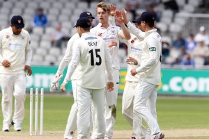 LANCASHIRE COUNTY CRICKET CLUB Emirates Old Trafford LV= County Championship LANCS V GLOUCESTERSHIRE 11/05/15 Day2 Alviro Petersen batting bowled by Miles