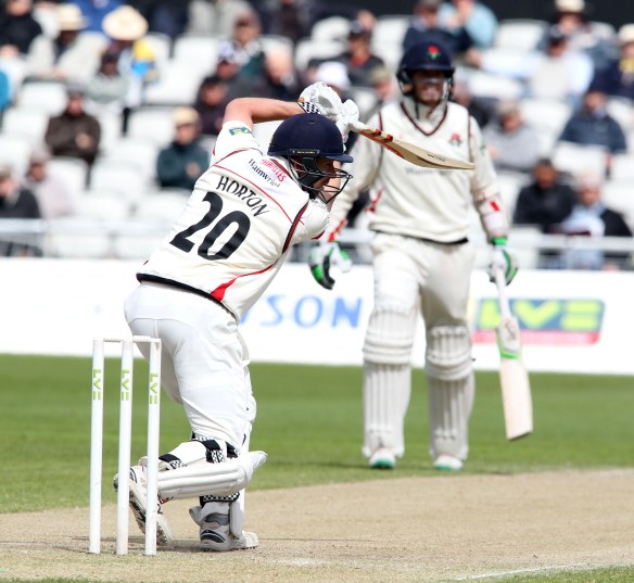 LANCASHIRE COUNTY CRICKET CLUB Emirates Old Trafford LV= County Championship LANCS V GLOUCESTERSHIRE 12/05/15 Day3 Paul Horton on his way to 150
