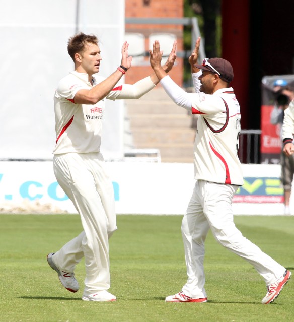 LANCASHIRE COUNTY CRICKET CLUB Emirates Old Trafford LV= County Championship LANCS V GLOUCESTERSHIRE 13/05/15 Day4 Marshall is bowled by Kyle Jarvis