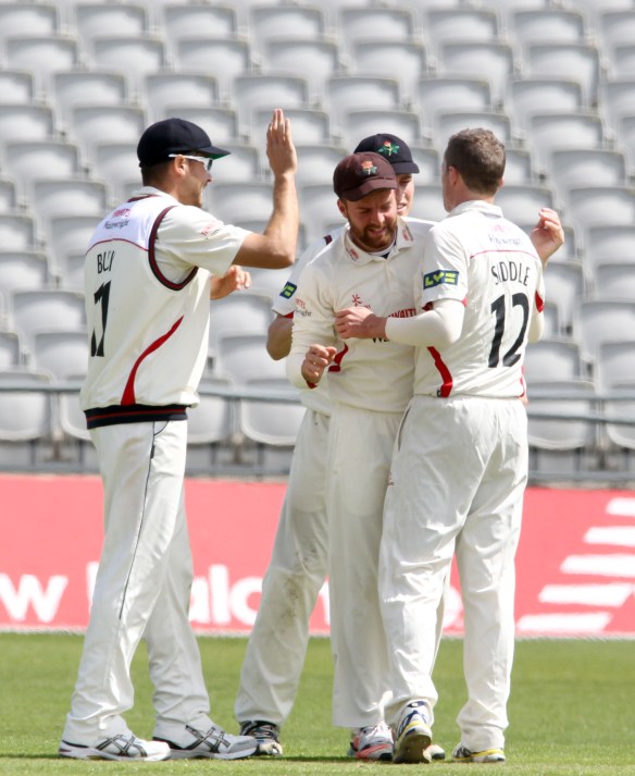 LANCASHIRE COUNTY CRICKET CLUB Emirates Old Trafford LV= County Championship LANCS V GLOUCESTERSHIRE 13/05/15 Day4 Marshall is bowled by Kyle Jarvis