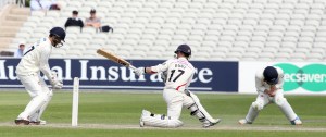 LANCASHIRE COUNTY CRICKET CLUB Emirates Old Trafford LV= County Championship LANCS V GLOUCESTERSHIRE 13/05/15 Day4 Alex Davies batting to 58