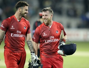 LANCASHIRE COUNTY CRICKET CLUB Emirates Old Trafford NatWest t20 Blast, North Group:  Lancashire Lightning v Leicestershire Foxes 15/05/15 Steven Croft 70 not out wins the game for Lancashire