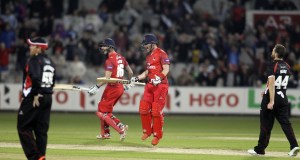 LANCASHIRE COUNTY CRICKET CLUB Emirates Old Trafford NatWest t20 Blast, North Group:  Lancashire Lightning v Leicestershire Foxes 15/05/15 Steven Croft 70 not out wins the game for Lancashire