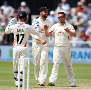 LANCASHIRE COUNTY CRICKET CLUB Emirates Old Trafford Lancashire v Northamptonshire LV= County Championship Division Two, 29/06/15 Simon Kerrigan dismisses Ducket LBW