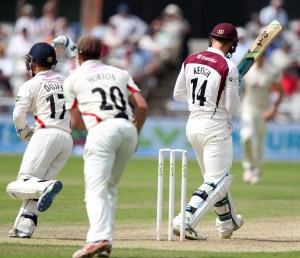 LANCASHIRE COUNTY CRICKET CLUB Emirates Old Trafford Lancashire v Northamptonshire LV= County Championship Division Two, 29/06/15 Keoghc Croft b Kerrigan