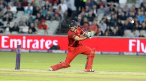 LANCASHIRE COUNTY CRICKET CLUB Emirates Old Trafford Lancashire Lightning v Birmingham Bears Nat West t20 Blast 26/06/15 Liam Livingstone batting