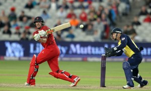 LANCASHIRE COUNTY CRICKET CLUB Emirates Old Trafford Lancashire Lightning v Birmingham Bears Nat West t20 Blast 26/06/15 James Faulkner batting