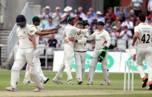 LANCASHIRE COUNTY CRICKET CLUB Emirates Old Trafford Lancashire v Leicestershire LV= County Championship Division Two, 15/06/15 Paul Horton is caught by Agathangalou on 54