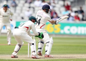LANCASHIRE COUNTY CRICKET CLUB Emirates Old Trafford Lancashire v Leicestershire LV= County Championship Division Two, 15/06/15 Karl Brown batting