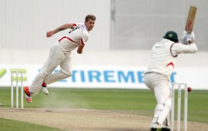 LANCASHIRE COUNTY CRICKET CLUB Emirates Old Trafford Lancashire v Leicestershire LV= County Championship Division Two, 16/06/15 Tom Bailey bowling