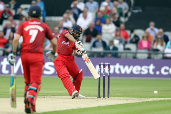 LANCASHIRE COUNTY CRICKET CLUB Emirates Old Trafford Lancashire Lightning v Derbyshire  Nat West t20 Blast 12/06/15 Ashwell Prince batting