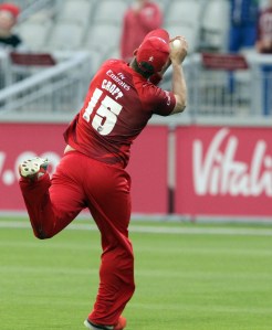 LANCASHIRE COUNTY CRICKET CLUB Emirates Old Trafford Lancashire Lightning v Worcestershire Rapids Nat West t20 Blast 18/06/15 Tom Bailey dismisses Whiteley