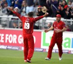 LANCASHIRE COUNTY CRICKET CLUB Emirates Old Trafford Lancashire Lightning v Nottinghamshire Outlaws Nat West t20 Blast 15/07/15 Arron Lilley fantastic catch dismissed Mulaney