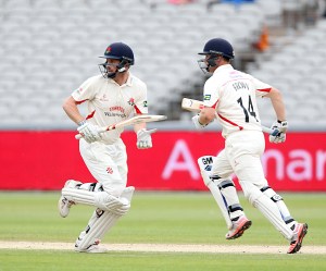 LANCASHIRE COUNTY CRICKET CLUB Emirates Old Trafford Lancs v Northants LV= County Championship Division Two, 02/07/15 Paul Horton Karl Brown