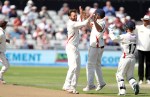 LANCASHIRE COUNTY CRICKET CLUB Emirates Old Trafford Lancashire v Essex LV= County Championship Division Two, 09/07/15 Arron Lilley celebrates the wicket of Browne