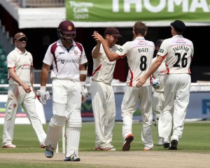 LANCASHIRE COUNTY CRICKET CLUB Emirates Old Trafford Lancs v Northants LV= County Championship Division Two, 01/07/15 coetzeris caught by Alex Davies b bailey
