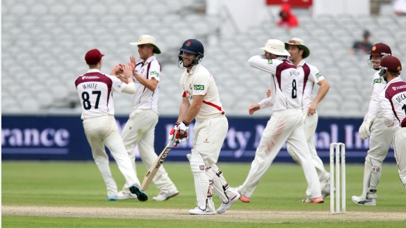 LANCASHIRE COUNTY CRICKET CLUB Emirates Old Trafford Lancs v Northants LV= County Championship Division Two, 02/07/15 Steven Croft c Rossington b Stone