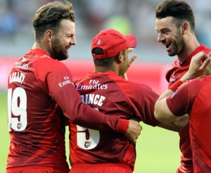 LANCASHIRE COUNTY CRICKET CLUB Emirates Old Trafford Lancashire Lightning v Yorkshire Vikings Nat West t20 Blast 03/07/15 Ashwell Prince catch