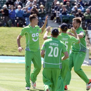 LANCASHIRE COUNTY CRICKET CLUB Blackpool Cricket Club Royal London One-Day Cup Lancashire v Middlesex 29/07/15 Gavin Griffiths is congratulated on the wicket of Rayner OP Raynerc Davies b Griffiths