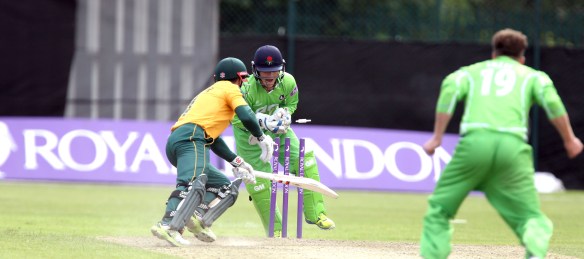 LANCASHIRE COUNTY CRICKET CLUB Liverpool CC Royal London One-Day Cup Lancashire v Nottingham Arron Lilley gets Talor stumped by Alex Davies 04/08/15