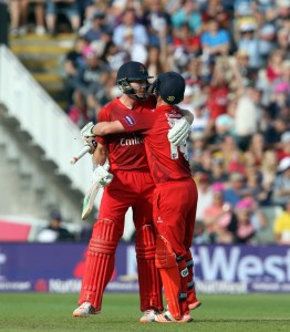 lancs batting James Faulkner hits the winning 6 six Nat West t20 Blast Finals day Edgbaston semi final LANCASHIRE COUNTY CRICKET CLUB v Hampshire 29/08/15