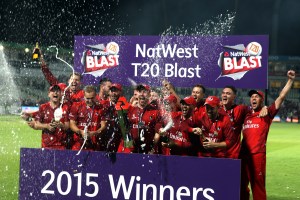 WINNERS of the  FINAL Nat West t20 Blast Finals day Edgbaston LANCASHIRE COUNTY CRICKET CLUB V  Northants 29/08/15
