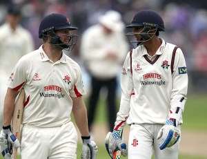 Karl Brown Haseeb Hameed LANCASHIRE COUNTY CRICKET CLUB Emirates Old Trafford LV= County Championship Lancashire v Glamorgan 21/08/15
