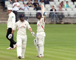 Karl Brown hits century 100 LANCASHIRE COUNTY CRICKET CLUB Emirates Old Trafford LV= County Championship Lancashire v Glamorgan 22/08/15