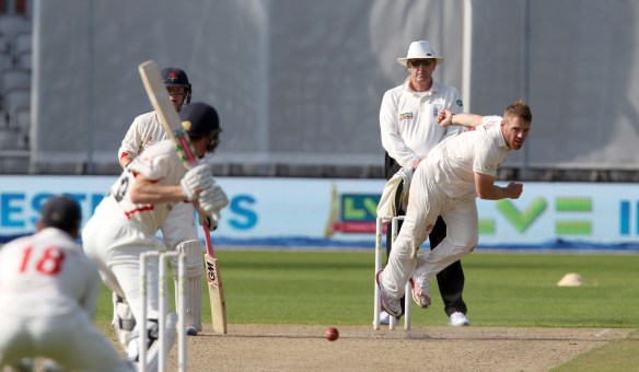 David LLoyd to James Faulkner LANCASHIRE COUNTY CRICKET CLUB Emirates Old Trafford LV= County Championship Lancashire v Glamorgan 22/08/15