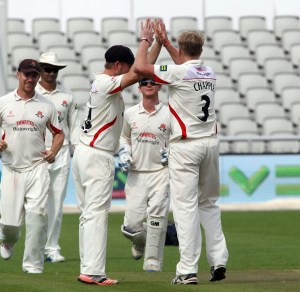 Glen Chapple bowls David LLoyd LANCASHIRE COUNTY CRICKET CLUB Emirates Old Trafford LV= County Championship Lancashire v Glamorgan 23/08/15