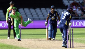 LANCASHIRE COUNTY CRICKET CLUB Emirates Old Trafford Royal London One-Day Cup Lancashire v Warwickshire 02/08/15 James Faulkner