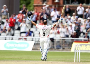 LANCASHIRE COUNTY CRICKET CLUB Emirates Old Trafford Lancashire v Leicestershire LV= County Championship Division Two, 16/06/15 Ashwell Prince reaches his fourth century
