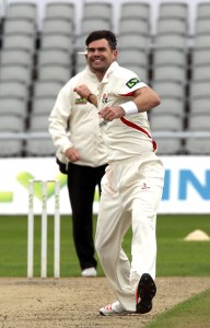 James Anderson dismissesKC Sangakkara LANCASHIRE COUNTY CRICKET CLUB Emirates Old Trafford LV= County Championship Lancashire v Surrey 14/09/15