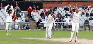 Tom Bailey takes the wicket of Foakes LBW LANCASHIRE COUNTY CRICKET CLUB Emirates Old Trafford LV= County Championship Lancashire v Surrey 16/09/15