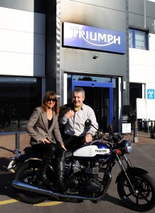 The Distinguished Gentlemens Ride Prostate Cancer UK Youles Triumph Manchester Philip and Louise Youle