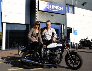 The Distinguished Gentlemens Ride Prostate Cancer UK Youles Triumph Manchester Philip and Louise Youle