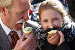 The Distinguished Gentlemens Ride Prostate Cancer UK Youles Triumph Manchester Steve Moore and daughter Freyer from Whaley Bridge